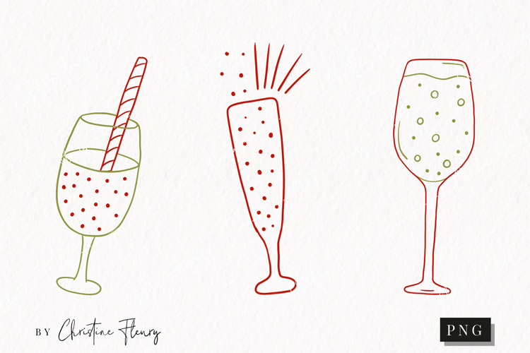 Hand Drawn Glasses Clipart | Christmas PNG