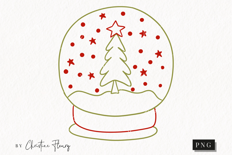 Hand Drawn Snow globe Clipart | Christmas PNG