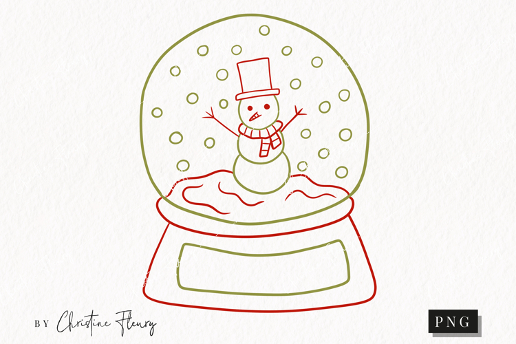 Hand Drawn Snow globe Clipart | Christmas PNG
