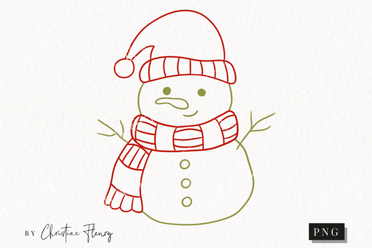 Hand Drawn Snowman Clipart | Christmas PNG
