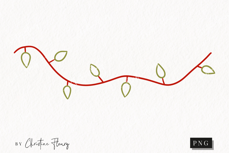 Hand Drawn Lights Clipart | Christmas PNG