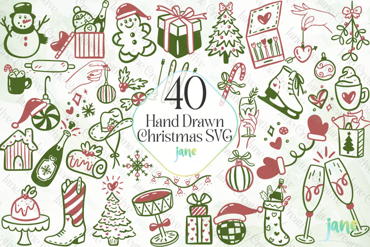 Hand Drawn Christmas SVG Bundle
