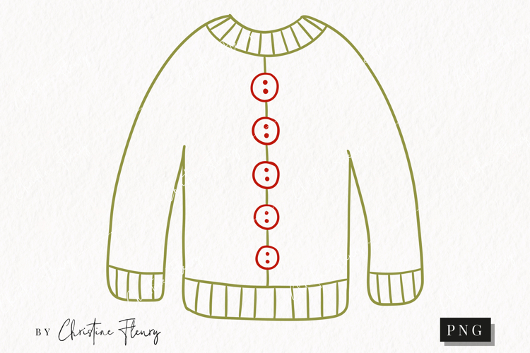 Hand Drawn Sweater Clipart | Christmas PNG