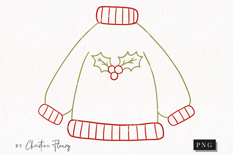 Hand Drawn Sweater Clipart | Christmas PNG