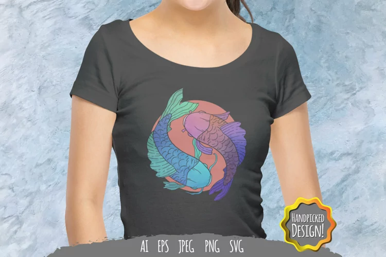 Coloured Yin Yang Fish SVG