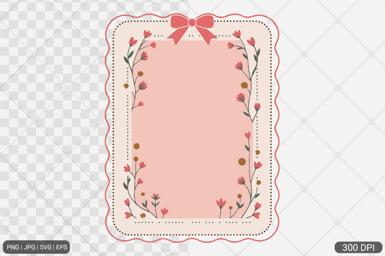 Hand Drawn Coquette Frame Clipart SVG PNG