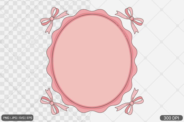 Hand Drawn Coquette Frame Clipart SVG PNG