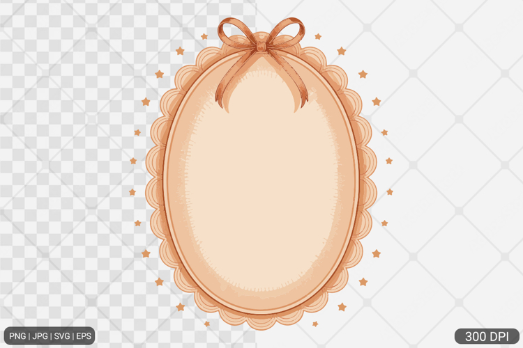 Hand Drawn Coquette Frame Clipart SVG PNG