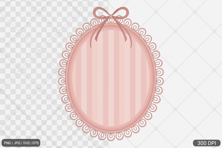 Hand Drawn Coquette Frame Clipart SVG PNG