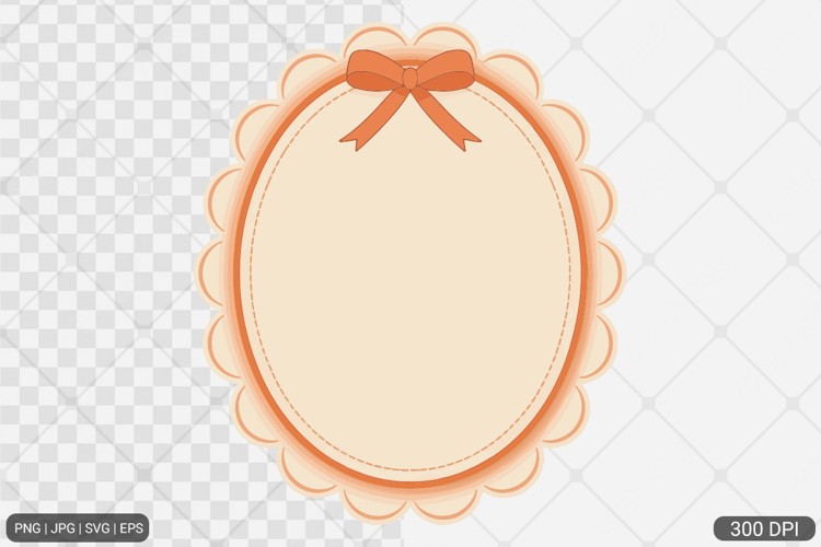Hand Drawn Coquette Frame Clipart SVG PNG