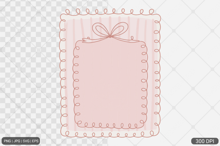 Hand Drawn Coquette Frame Clipart SVG PNG