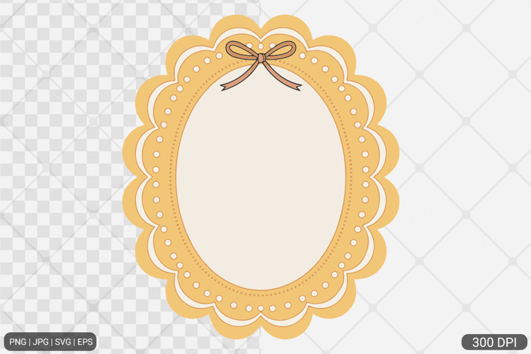 Hand Drawn Coquette Frame Clipart SVG PNG