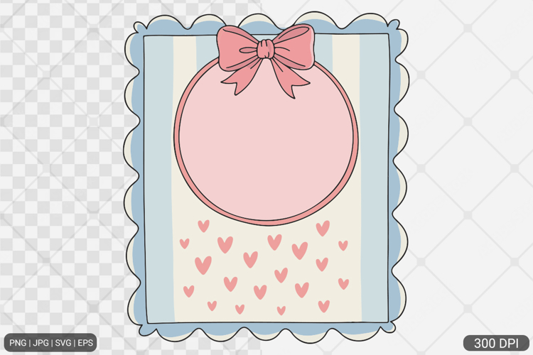 Hand Drawn Coquette Frame Clipart SVG PNG
