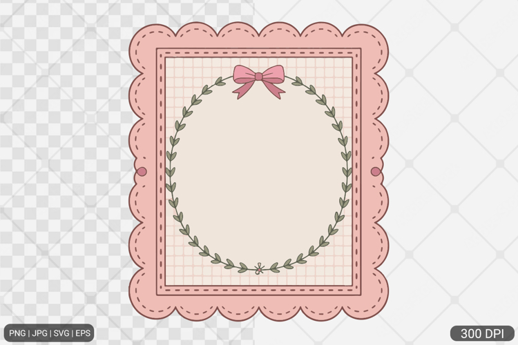 Hand Drawn Coquette Frame Clipart SVG PNG