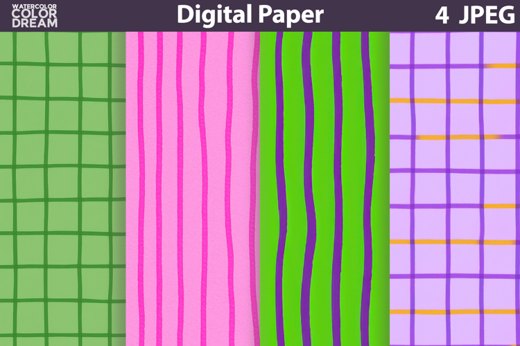 Hand Drawn Digital Paper | Abstraction stripes Background