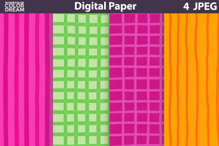 Hand Drawn Digital Paper | Abstraction stripes Background