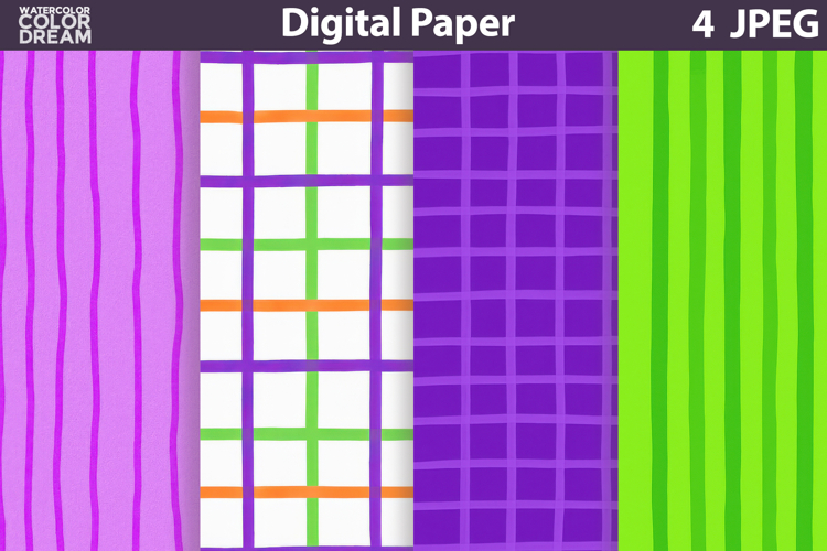 Hand Drawn Digital Paper | Abstraction stripes Background