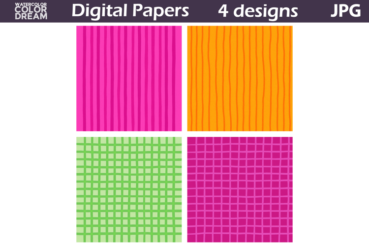 Hand Drawn Digital Paper | Abstraction stripes Background example image 1