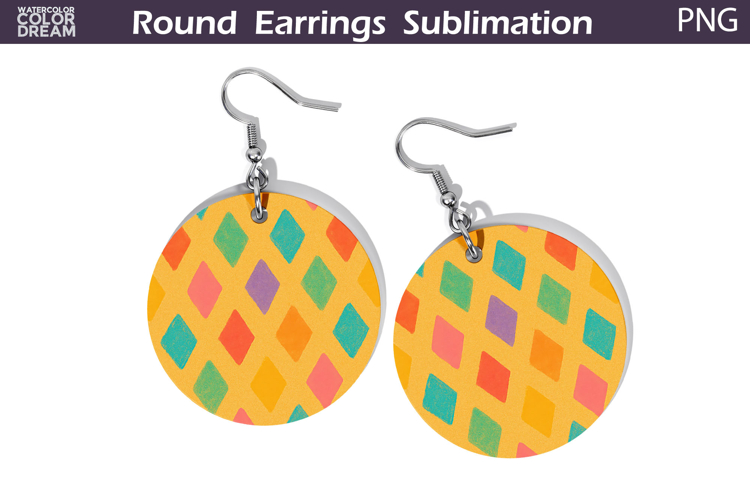Rainbow Rhomb Round Earrings | Hand Drawn Earring