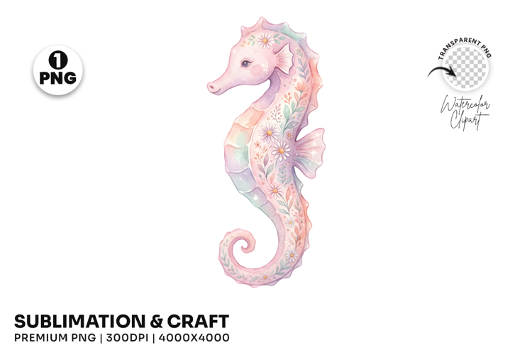 floral seahorse png, seahorse clipart png, coastal clipart png, hand drawn seahorse, summer seahorse png, ocean animal clipart, marine life png, underwater clipart, seahorse sublimation, seaside clipart png