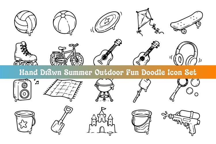 Hand Drawn Summer Outdoor Fun Doodle Icon