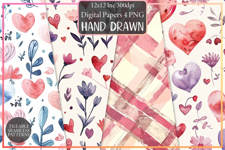 Hand Drawn Valentine Seamless Pattern