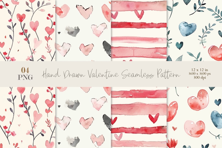 Hand Drawn Valentine Seamless Pattern