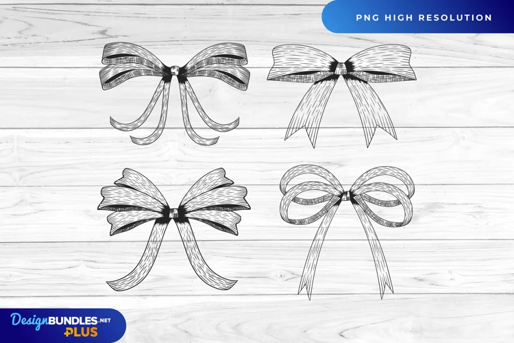Hand Drawn Vintage Bow Clipart