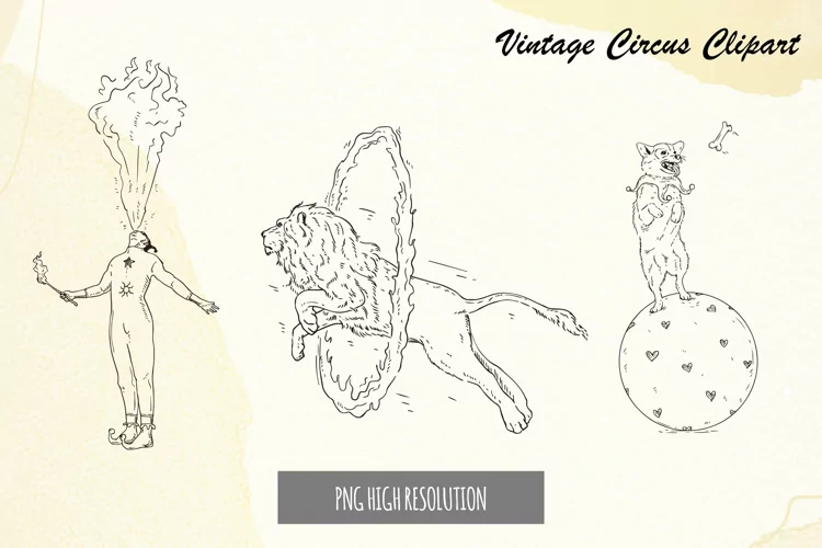 Hand Drawn Vintage Circus Clipart