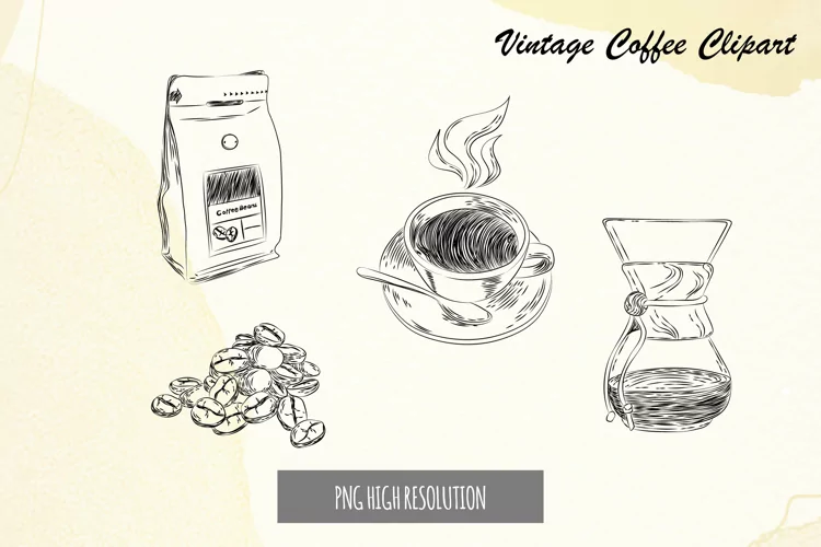 Hand Drawn Vintage Coffee Clipart