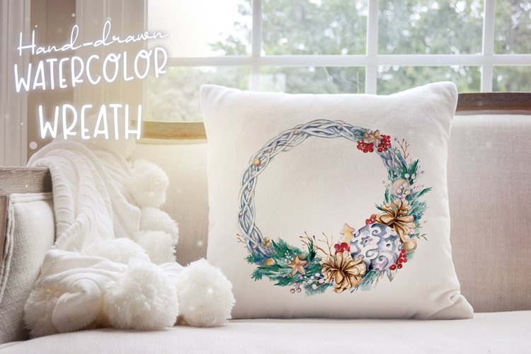 Christmas watercolor wreath