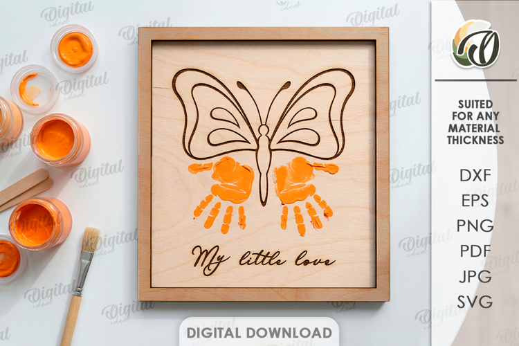 3D Handprint sign Laser Cut. Baby wall decor SVG