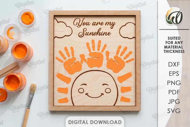 3D Handprint sign Laser Cut. Baby wall decor SVG