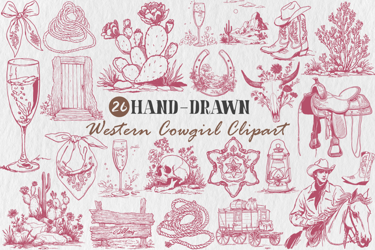Hand-hewing Western Cowgirl Clipart