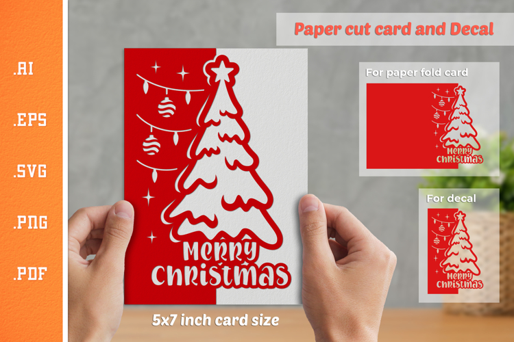 Christmas Paper Cut Card SVG 1