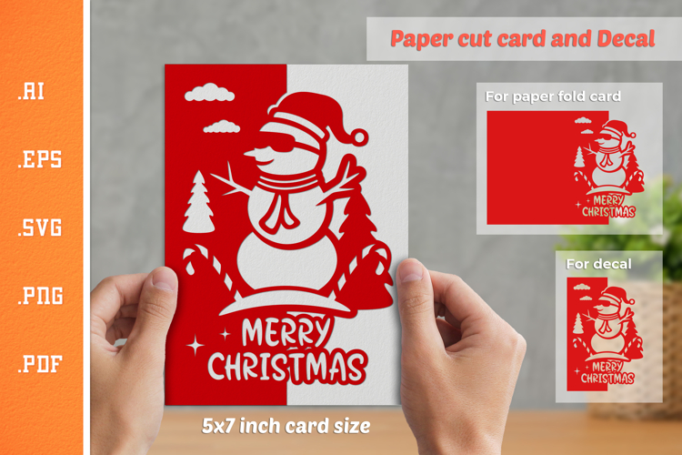 Christmas Paper Cut Card SVG 4