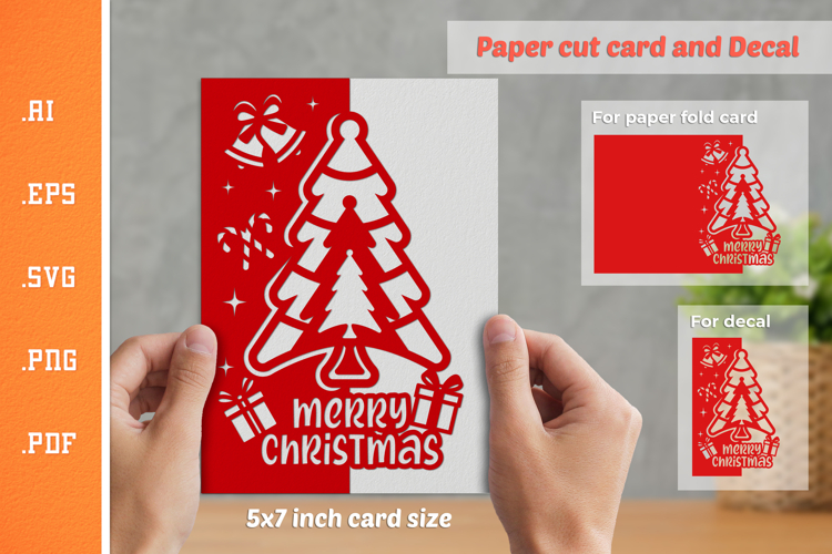 Christmas Paper Cut Card SVG 5