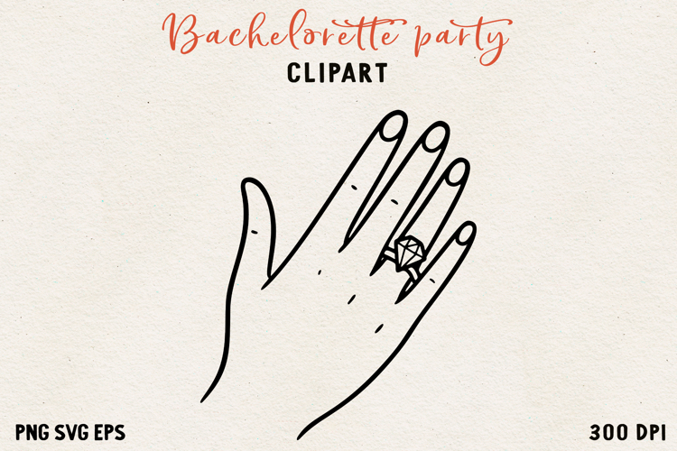 Bachelorette Party Line Art Clipart Bride SVG PNG EPS