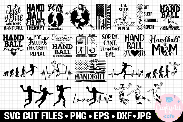 Handball Girl Female Handballer SVG Bundle Cricut example image 1