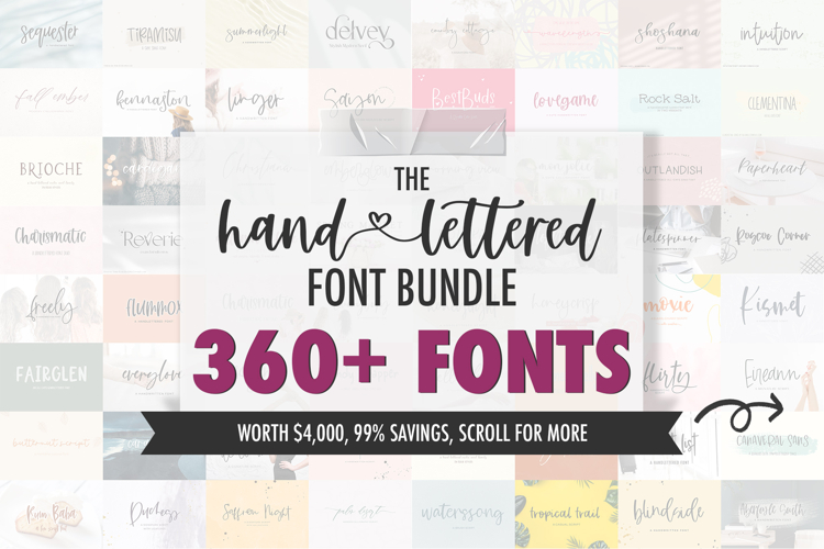 The Handlettered Font Bundle - Over 360 Fonts!