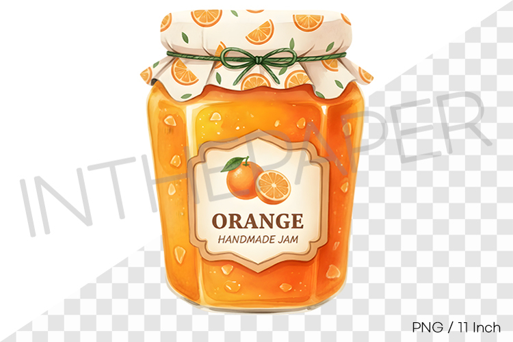 Zesty orange marmalade in a cute ribbon jar PNG Clipart