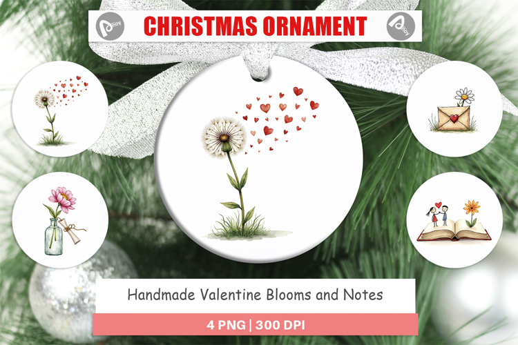 Valentine Blooms & Notes Ornament