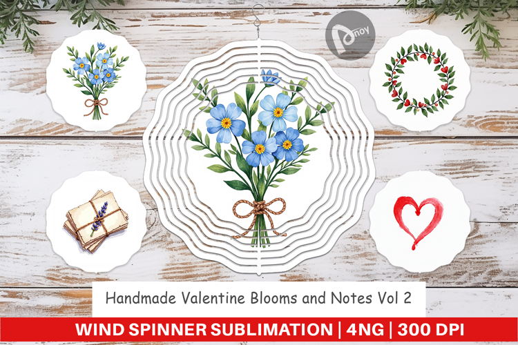 Valentine Blooms & Notes Wind Spinner