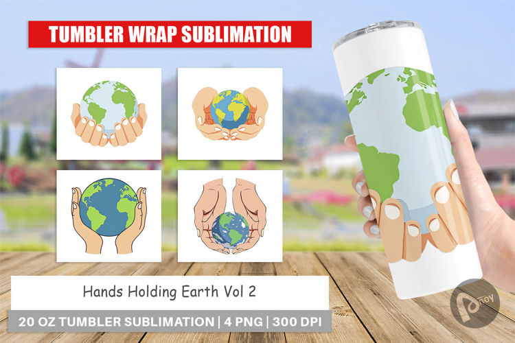 Tumbler Hands Holding Earth