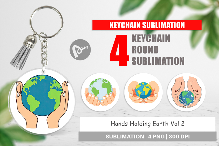 Keychain Hands Holding Earth