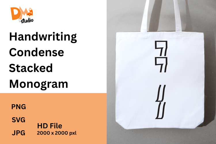 Handwriting Condense Stacked Monogram