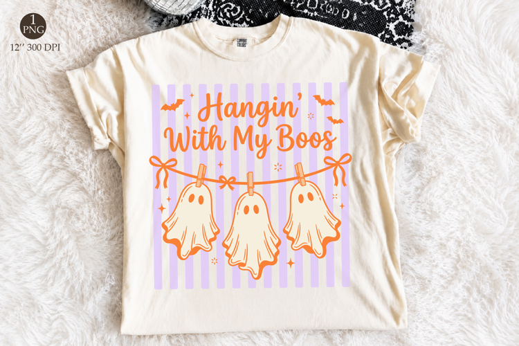 Hangin’ with My Boos Png, Halloween Funny Ghosts Png