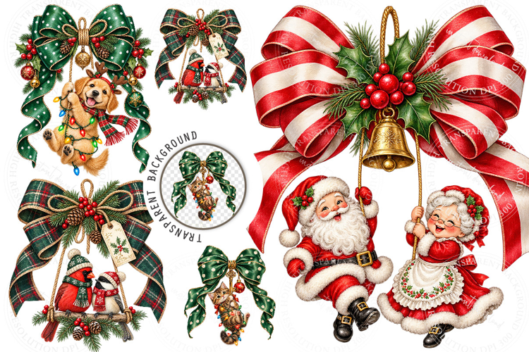 Hanging Bow Ornament Sublimation Designs