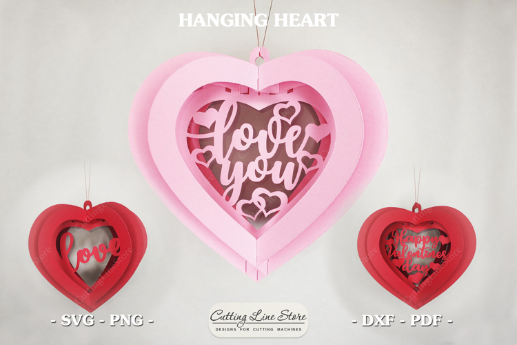 Hanging heart svg | Valentine day svg