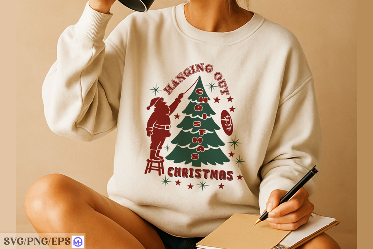 Hanging out for Christmas SVG PNG T-shirt Design